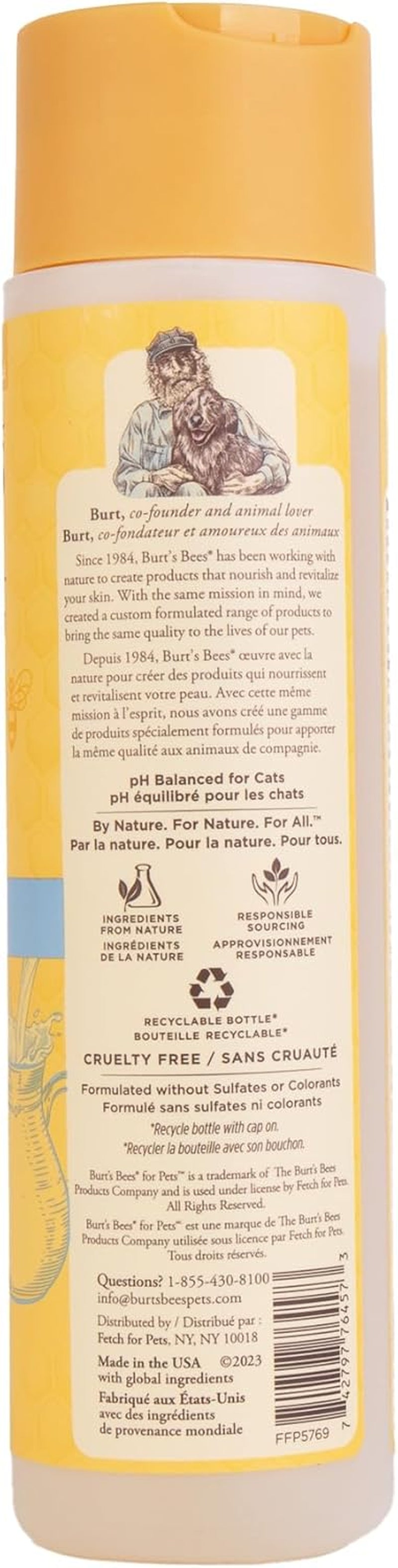 Burts Bees for Pets Tearless Kitten Shampoo with Buttermilk, 10 Fl Oz