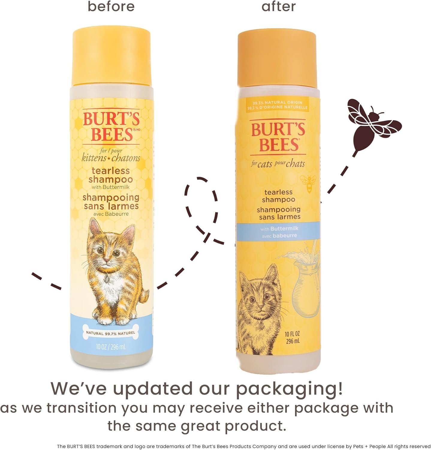 Burts Bees for Pets Tearless Kitten Shampoo with Buttermilk, 10 Fl Oz