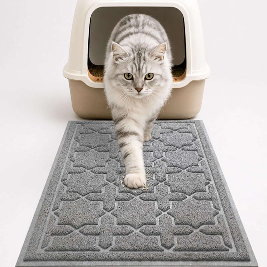 Cat Litter Mat, Waterproof Litter Trap Mat, 35.4X23.6, Dark Grey